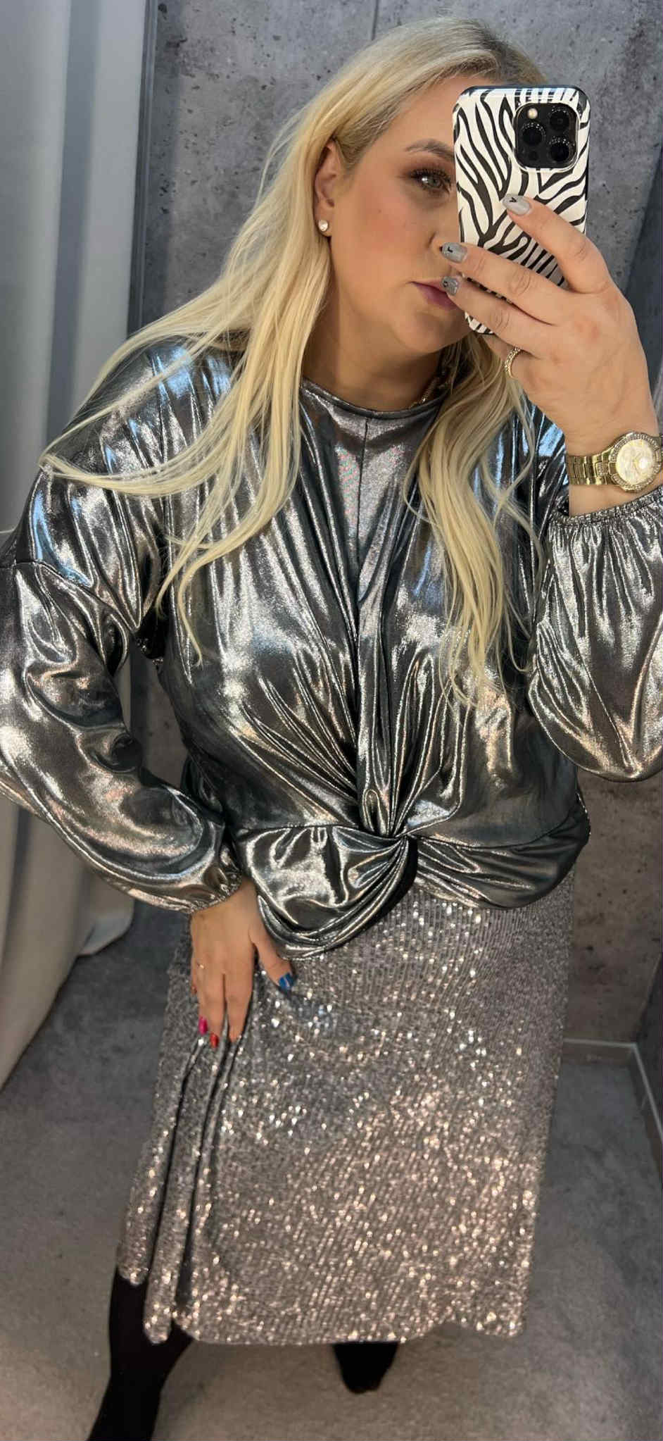 Sidabrinė metalic palaidinė