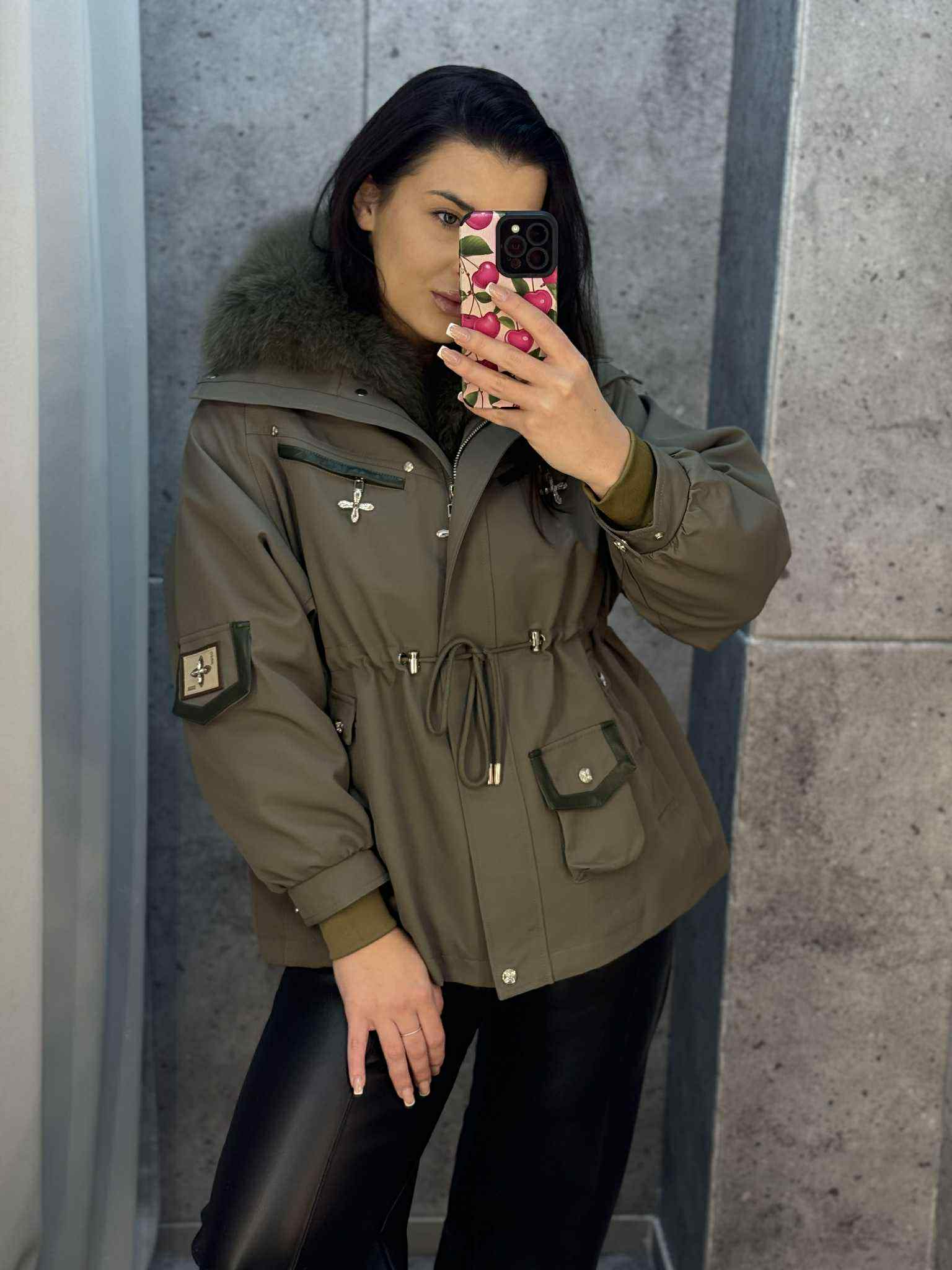 Premium parka su natūraliu kailiu